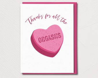 Thanks for the Orgasms, Greeting Cards, Love Birthday Anniversary Cards, Valentine's Day, Naughty Greeting Card for Husband, Boyfriend, Wife