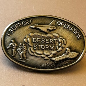 Vintage &quot;I Support Operation Desert Storm&quot; Pin - 1990s Collectible