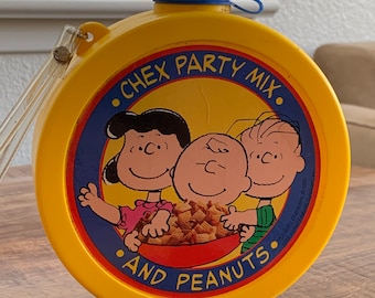 Peanuts Chex Party Mix Toy Canteen Vintage 1990s includes 2 canteens