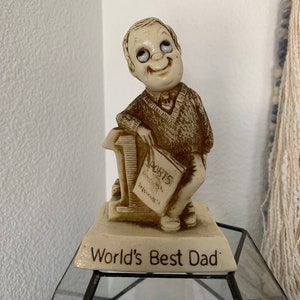"Vatertag Vintage ""World's Best Dad"" Figur R & W Berries CO's 1976."