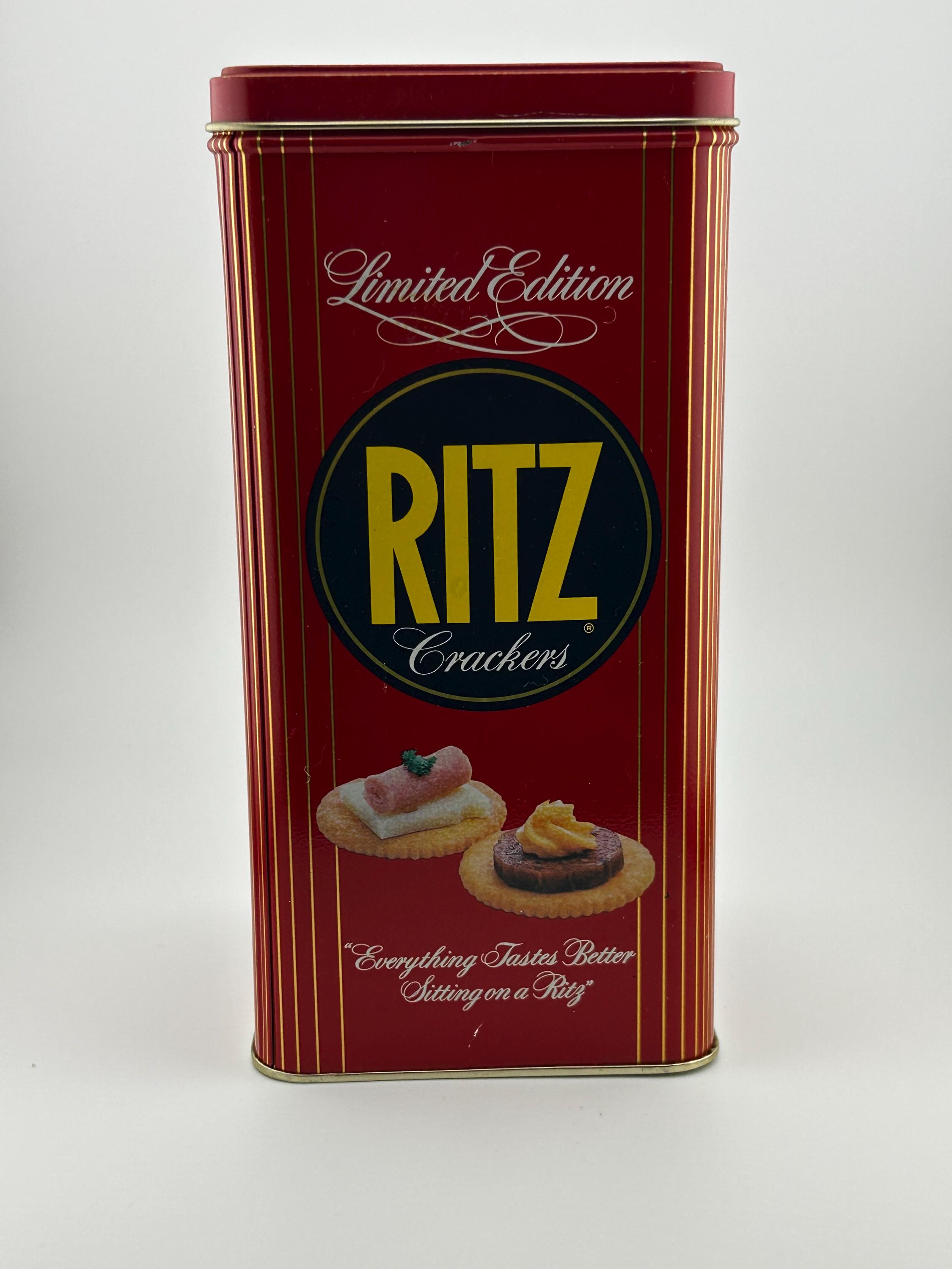 ヴィンテージ レトロ RITZ 空き缶 Vintage 1986 RITZ Crackers Limited Edition Oblong 16 Oz Tin