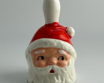 Vintage Santa Claus Bell Small Size, Ceramic Made in Japan