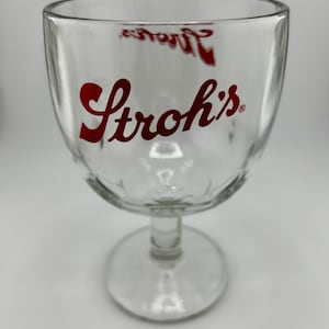 Vintage Stroh’s Beer Goblet/Glass 16oz