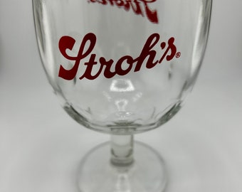 Vintage Stroh’s Beer Goblet/Glass 16oz
