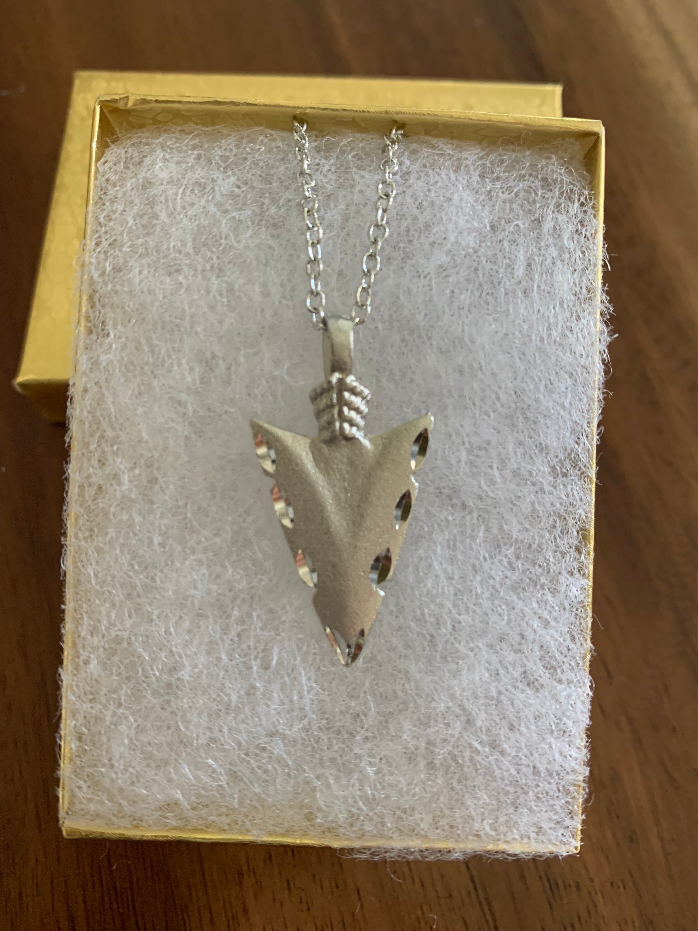 Vintage Arrowhead Necklace: Diamond Cut Edges, 18-in Chain - Etsy 日本