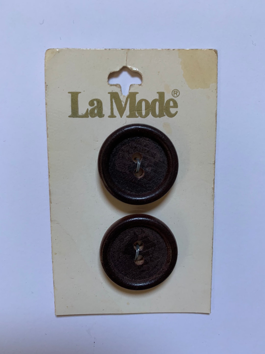 Vintage Round Brown Wooden Buttons - Etsy