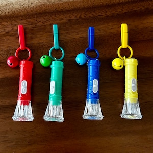 Mini Flashlight Charm with Bell, Functional Bright Light