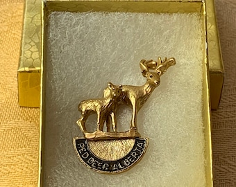 Vintage 1980s Red Deer Alberta Souvenir Gold Tone Pin