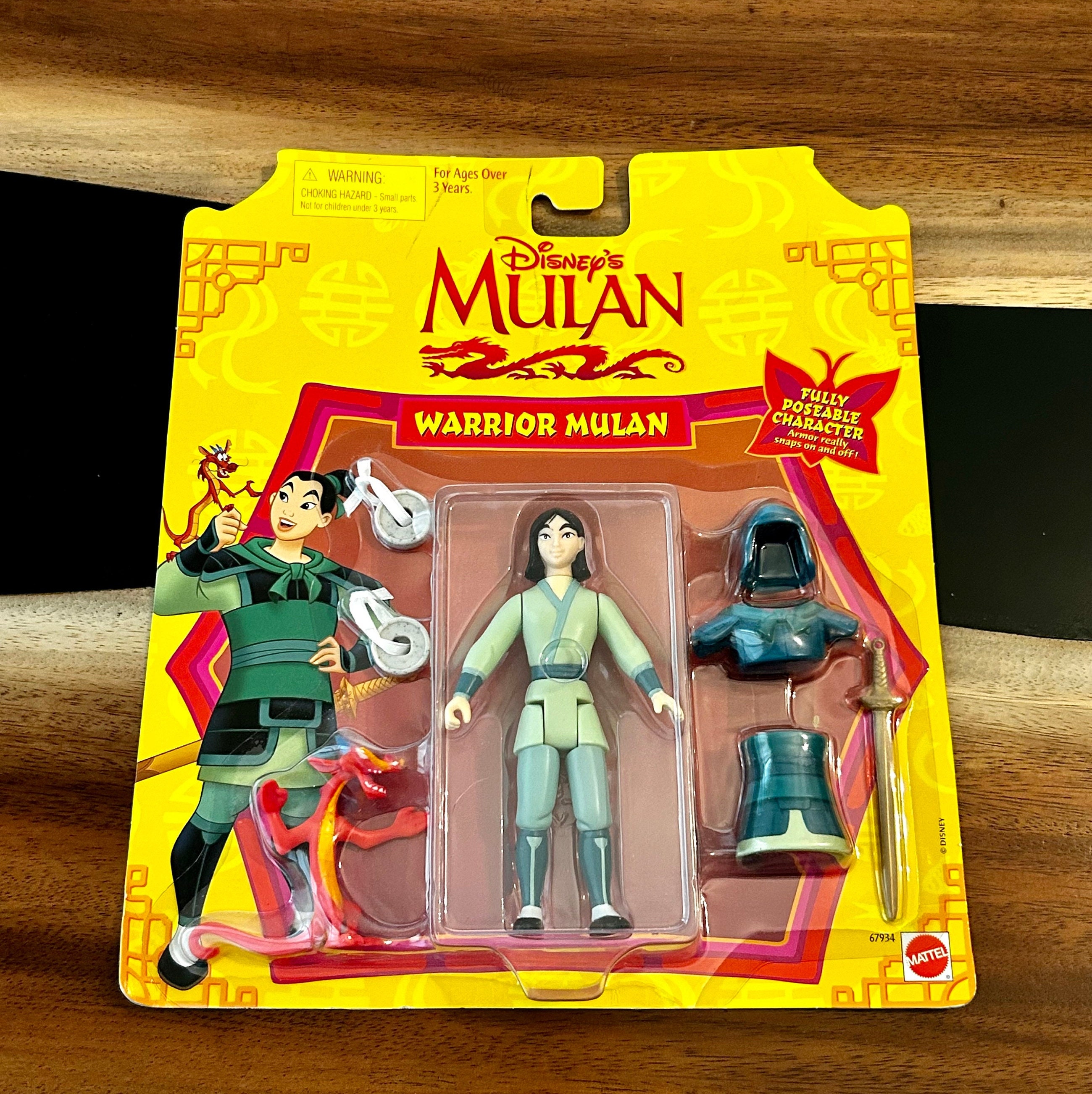 Vintage Disney Mulan Warrior Mulan figura de acción Mattel 1998 en