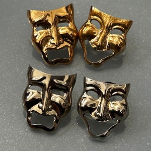 Barrette De Cravate Vintage - Masques De Comédie Et Tragédie - Style Shakespeare
