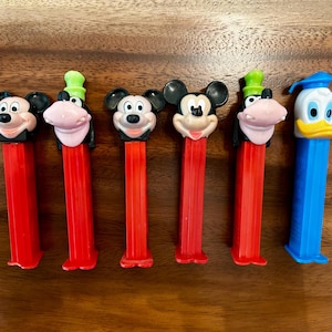 Vintage 1980s Pez Dispenser Disney Mickey Mouse Donald Duck Goofy includes 6 Dispensers as shown in pics