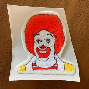 McDonald's vintage jaren 1970 Ronald McDonald opstrijk-/naaipatch Nieuw, standaard bevat 1 patch