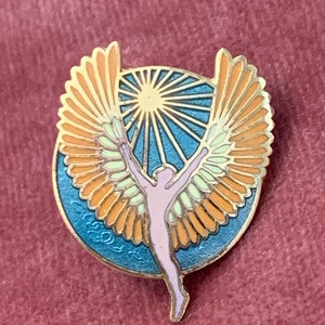 Icarus Enamel Pin Gold Tone Rare Vintage 1980s New Old Stock