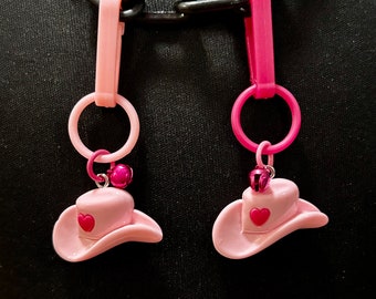 1980s Style Bell Charm: Handmade Cowboy Hat Clip-On