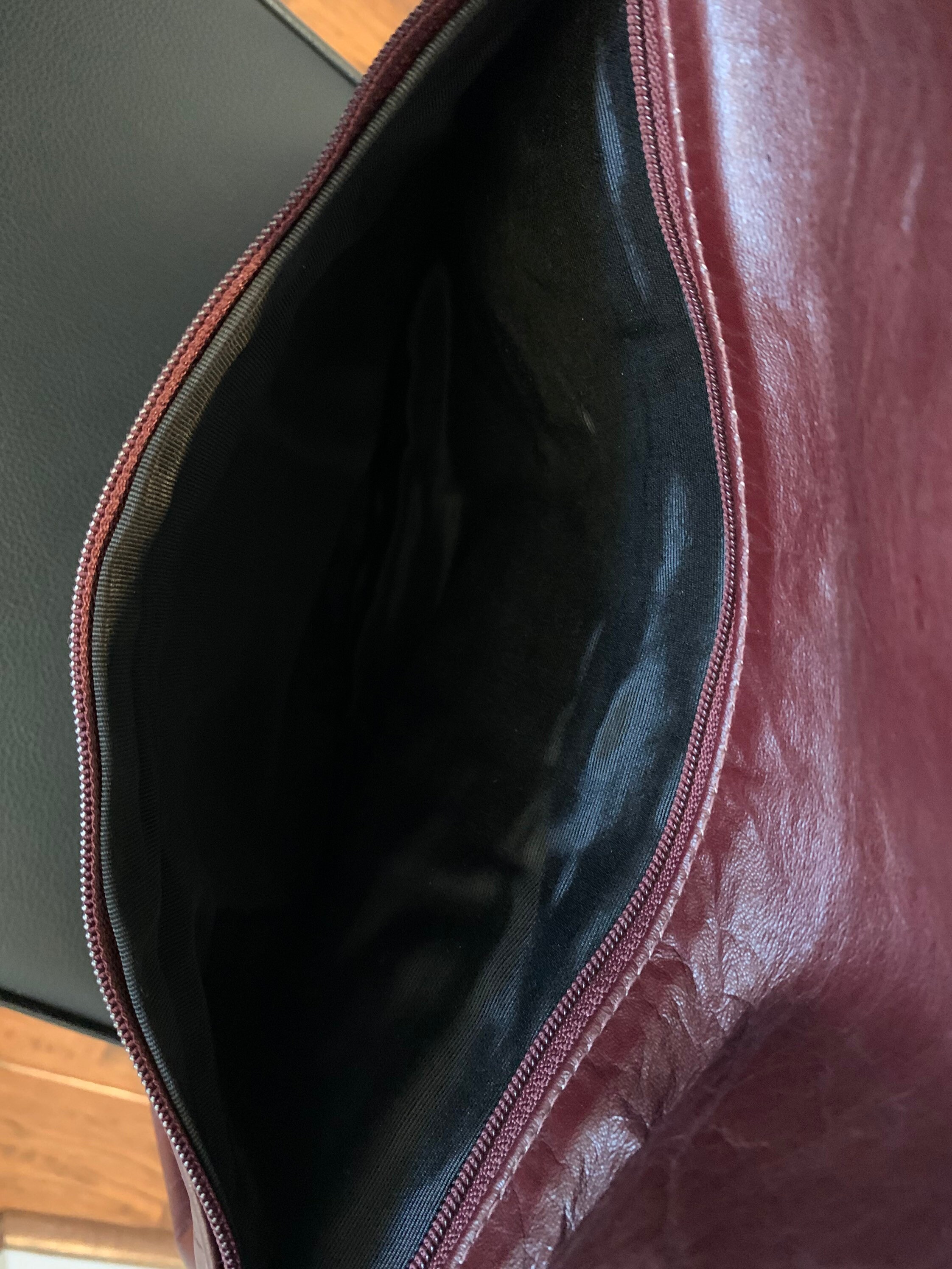 Authentique pochette cuir rouge Lancel vintage