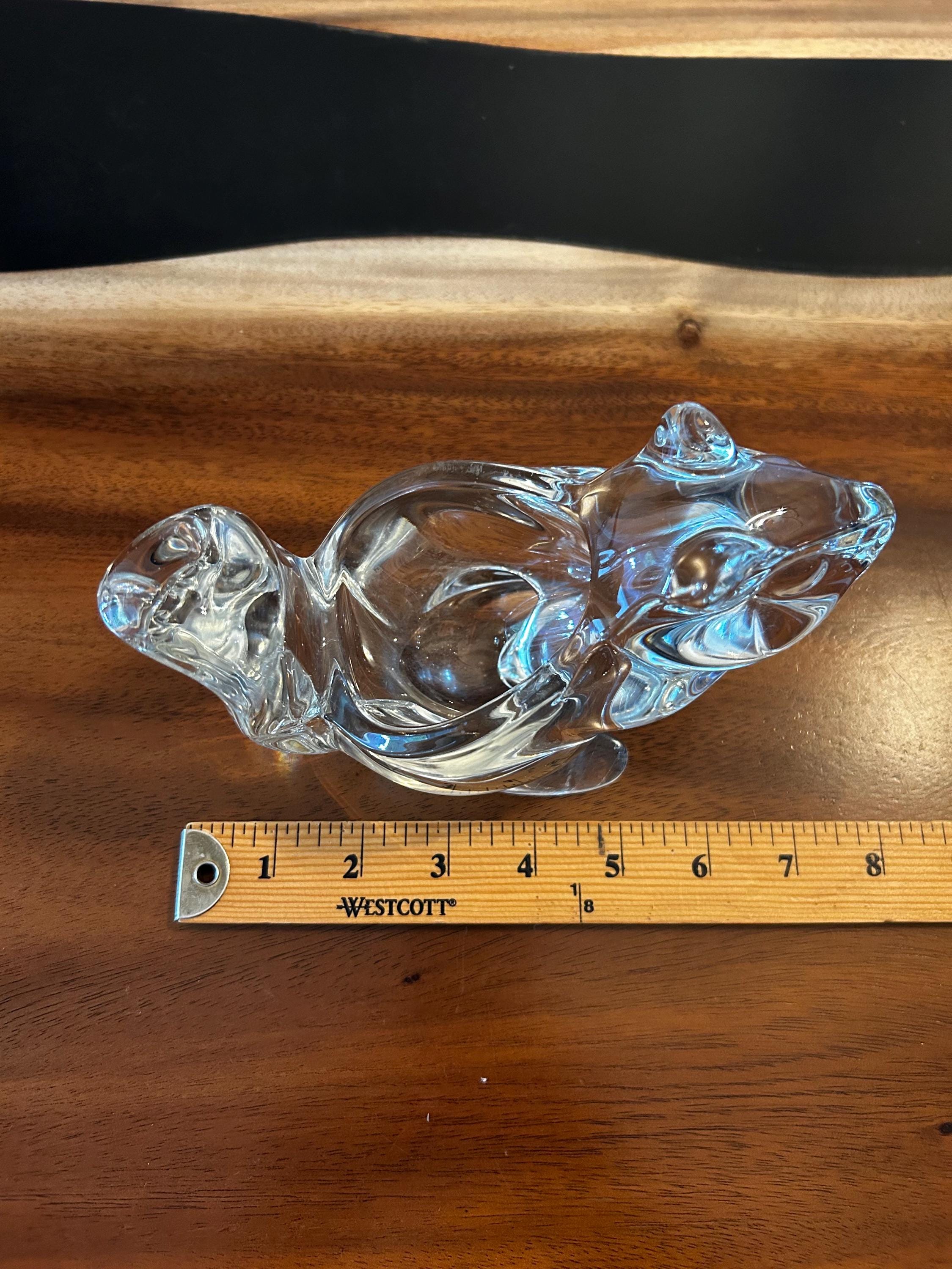 SASAKI CRYSTAL JAPAN 透明なガラス製 リスの小物入れ SASAKI CRYSTAL