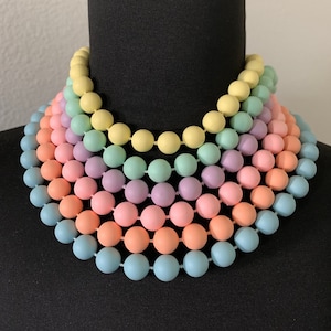 Gum Ball Choker Necklace Vintage 1980s New Old Stock  6 Pastel Colors to choose From includes 1 Necklace You choose in options
