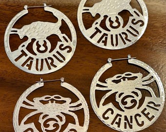 Vintage Zodiac Earrings Silver or gold Tone New Old Stock includes 1 pair you choose in options