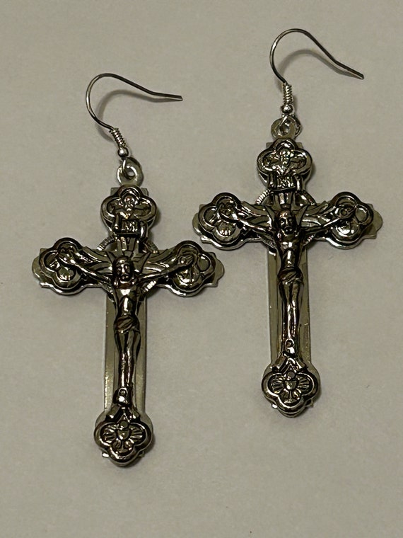 Orecchini In Oro Bianco Simbolo Croci Ref. 724113 - FACCO - Foto 8