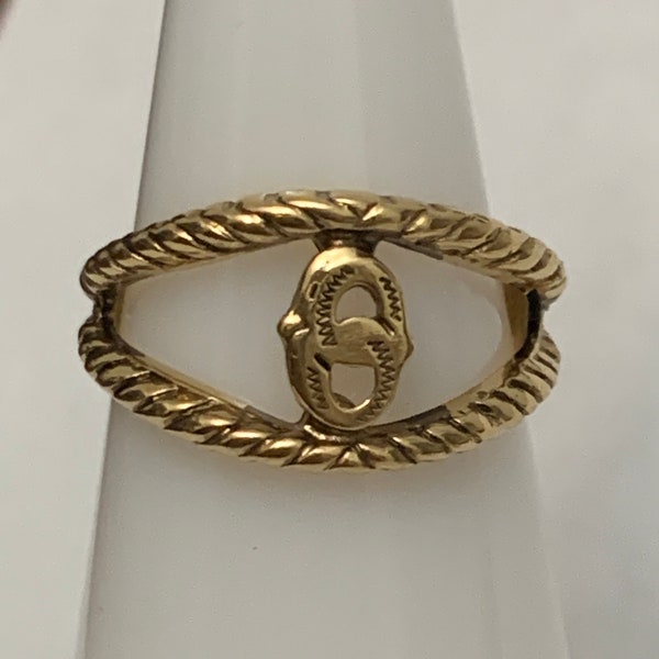 Vintage O initial Ring 18k H.G.E Signet Style Ring size 3 3/4-4 New Old Store Stock