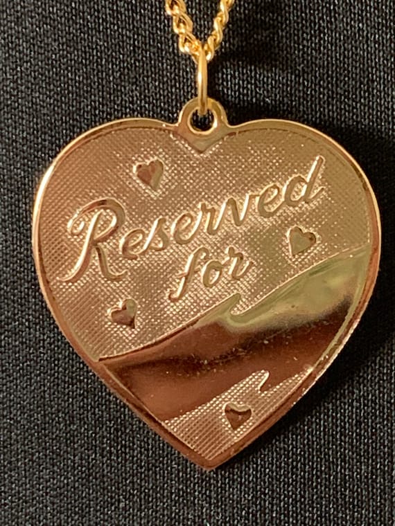 Rare Vintage Heart Shaped Necklace “reserved For” Engravable