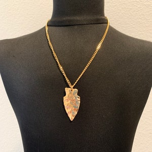 Arrowhead Necklace Gold Tone 18 In. chain 1980s New Old Stock