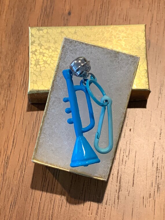 1980s Bell Charm Blue Trumpet New Old Stock Authe… - image 10