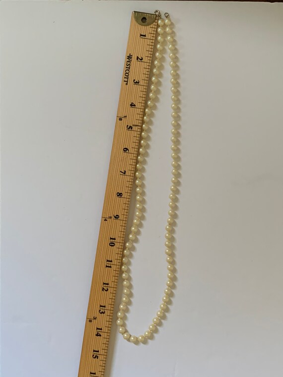 Vintage 1980s Long strand of Faux Pearls 28inch - image 8