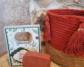 Set de regalo "Momento para compartir" / Jabón de vino artesanal en bolsita decorativa / Jabón artesanal de 125 g / Cosméticos auténticos