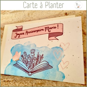 Carte à planter personnalisable  "Joyeux Anniversaire" /carte à offrir/ Anniversaire Femme / Carte à semer/syabulle