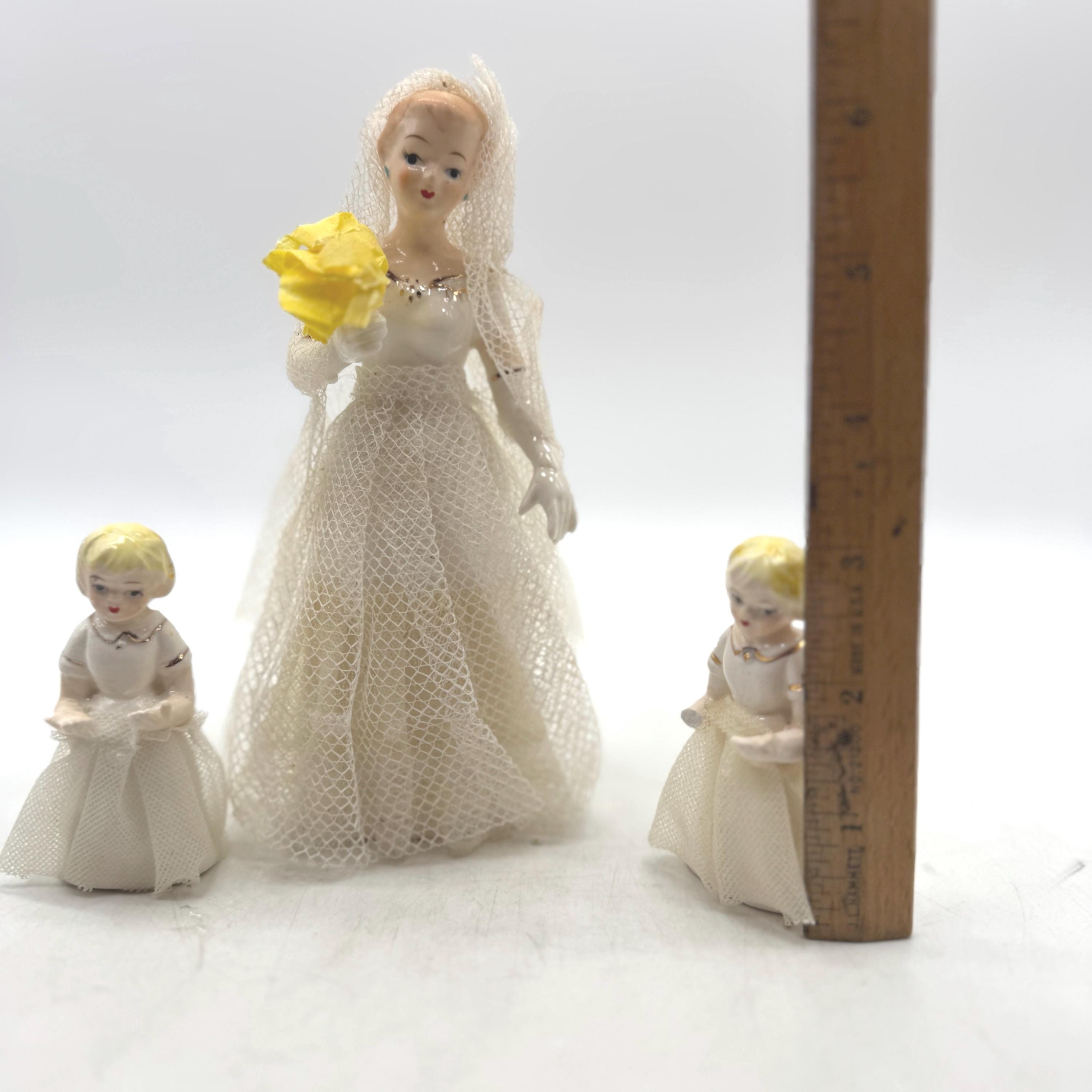 Vintage ARNAT Creations JAPAN Porcelain Lady in White Lace Veil