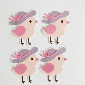 Fille rose oiseaux papercraft embellissements animaux mignons Scrapbooking éphémères fabrication de cartes toppers journalisation de cartes décorations fournitures pour travaux manuels