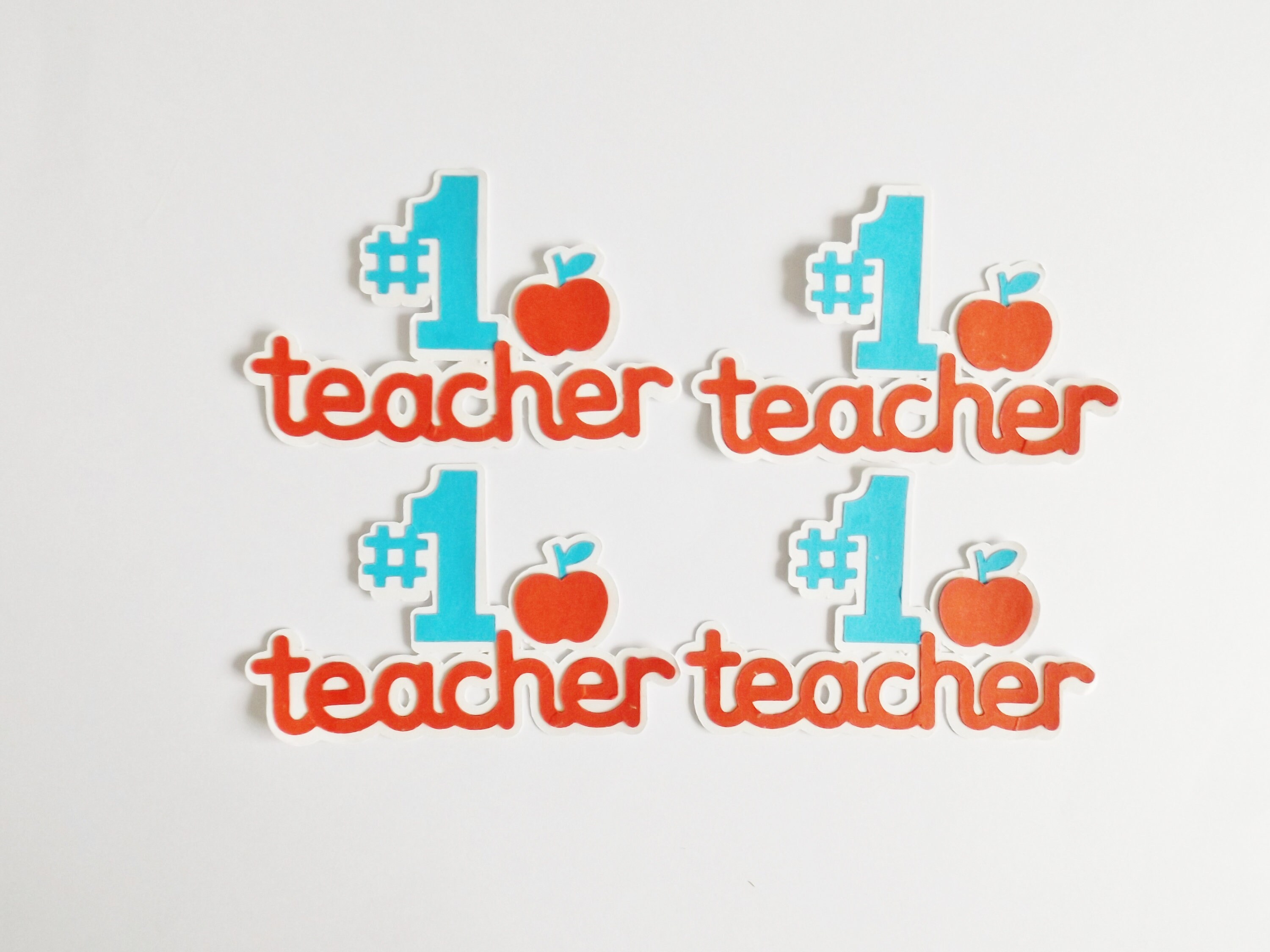 Teachers Number One Papercraft Embellishments Teachers Etsy
