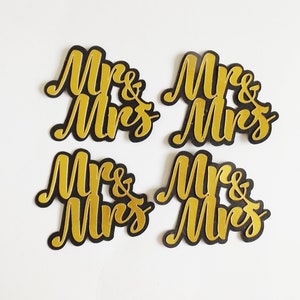 Mr And Mrs Wedding Phrase Papercraft Embellishments Anniversary Scrapbooking Ephemera Card Making Topper Decorations Craft Supplies