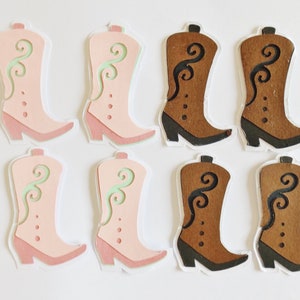 Cowboy Boots Papierkunst Verzierungen Kleidung Mode Scrapbooking Ephemera Schuhe Karte Topper Journal Dekorationen Bastelbedarf