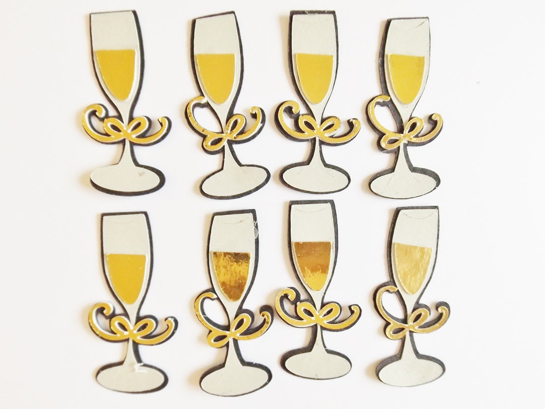 Champagne Glasses Papercraft Embellishments Wine Glass Scrapbooking