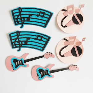 Muziekinstrumenten Papercraft Versieringen Muziek Scrapbooking Tijdelijke Gitaren Kaarten Maken Toppers Decoraties Kaart Ambachtelijke Benodigdheden