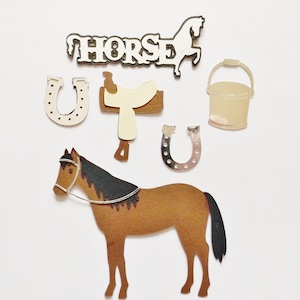 Reiten Papierkunst Verschönerungen Pferde-Dekorationen Scrapbooking Ephemera Kartenherstellung Topper Journaling Akzente Bastelbedarf