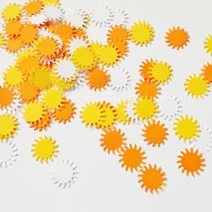 Adornos de papel Sunshine, confeti de mesa, scrapbooking, efímeras, tarjetas, adornos, decoraciones para diarios, suministros para manualidades con tarjetas