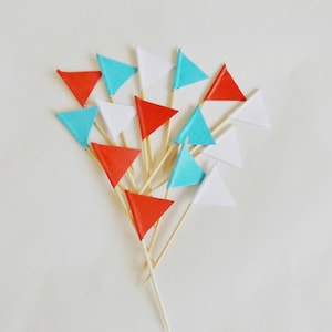 Red White Blue Cupcake Toppers Embellishments Party Cake Flags Baking Crafts Decorations