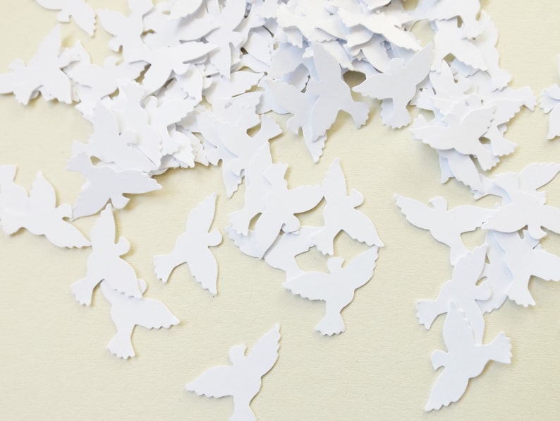 White Doves Paper Craft Embellishments Confetti Birds Scrapbooking Ephemera Card Making Toppers Party Decorations Craft Supplies image 5