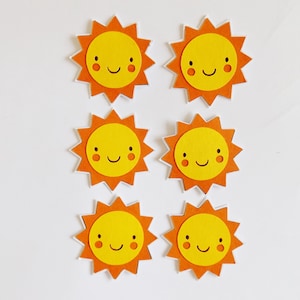 Sunshines Happy Suns Carta da parati Abbellimenti Meteo Scrapbooking Ephemera Creazione di biglietti Toppers Accenti per diari Forniture per artigianato