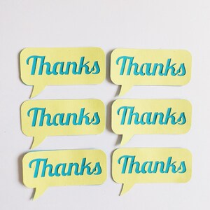 Grazie, fumetti, abbellimenti, sentimenti, scrapbooking, decorazioni, biglietti, decorazioni per diari, forniture per biglietti