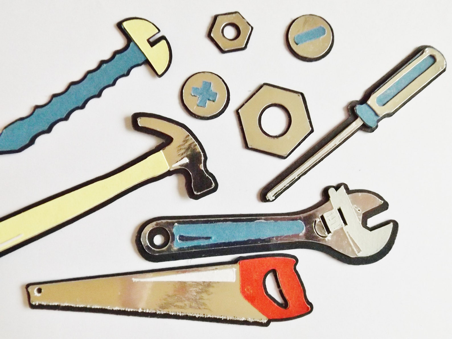 DIY Tools Nuts Bolts Papercraft Embellishments Scrapbooking Etsy