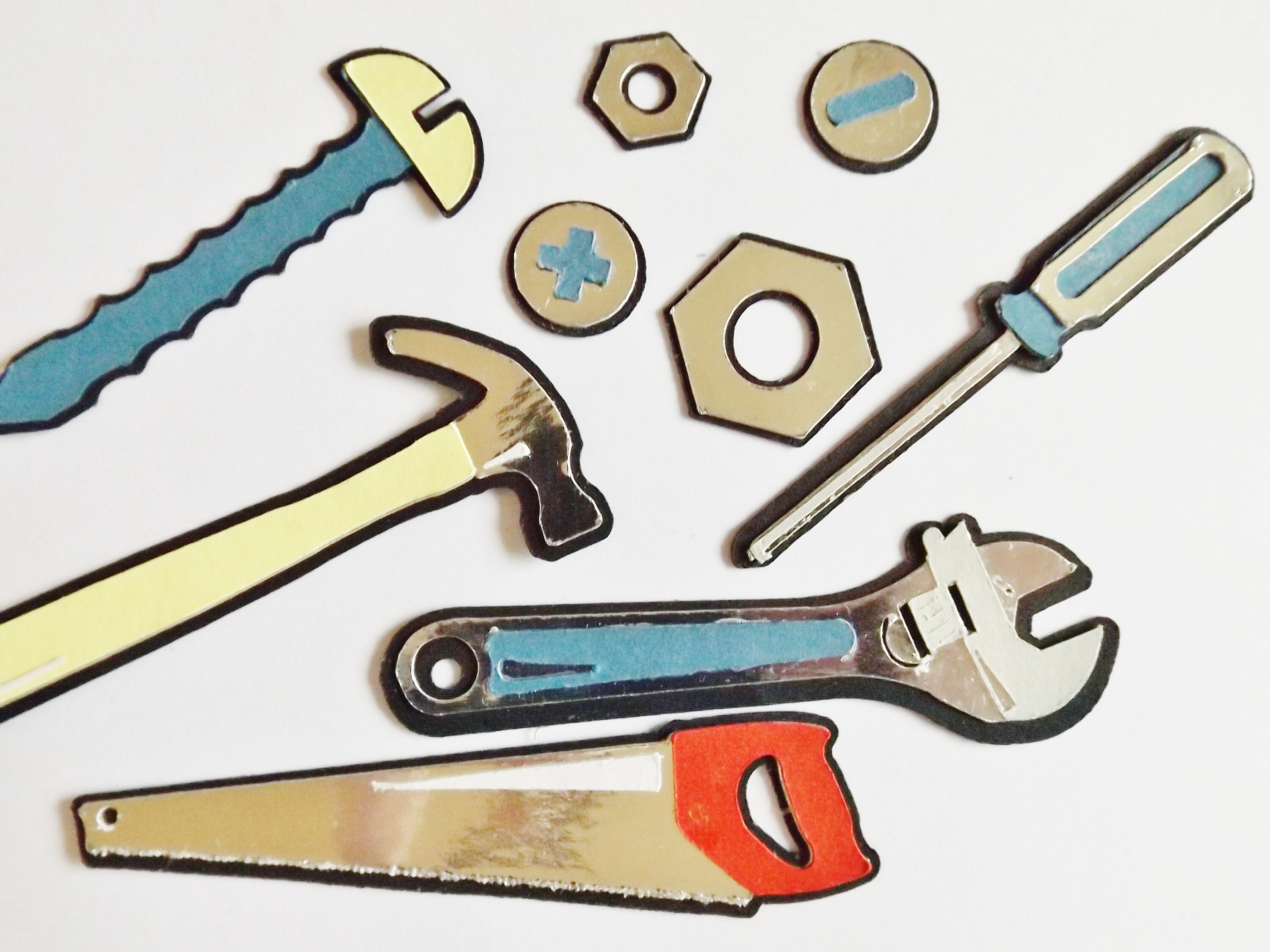 Tools DIY Papercraft Embellishments Handmade Nuts Bolts Scrapbook ...