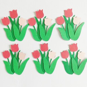 Tulips Flowers Embellishments Papercraft Floral Garden Scrapbooking Ephemera Plants Card Making Topper Journal Decorations Craft Supplies