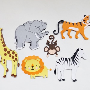 Jungle Animals Papercraft Embellishments Safari Decorations Scrapbook Ephemera Wildlife Card Making Toppers Accents Craft Supplies
