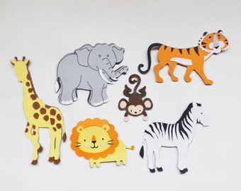 Dschungeltier-Papierbastelverzierungen, Safari-Kartenbastel-Topper, Scrapbooking-Tagebuchdekorationen, Bastelarbeiten
