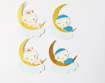 Baby Sleeping Papercraft Embellishments Clouds Card Toppers Baby Shower Scrapbooking Ephemera Decorations Card Craft Supplies