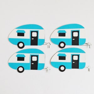 Campers Papercraft Adornos Camping Scrapbooking Ephemera Caravanas Fabricación de tarjetas Toppers Decoraciones para diarios Suministros artesanales